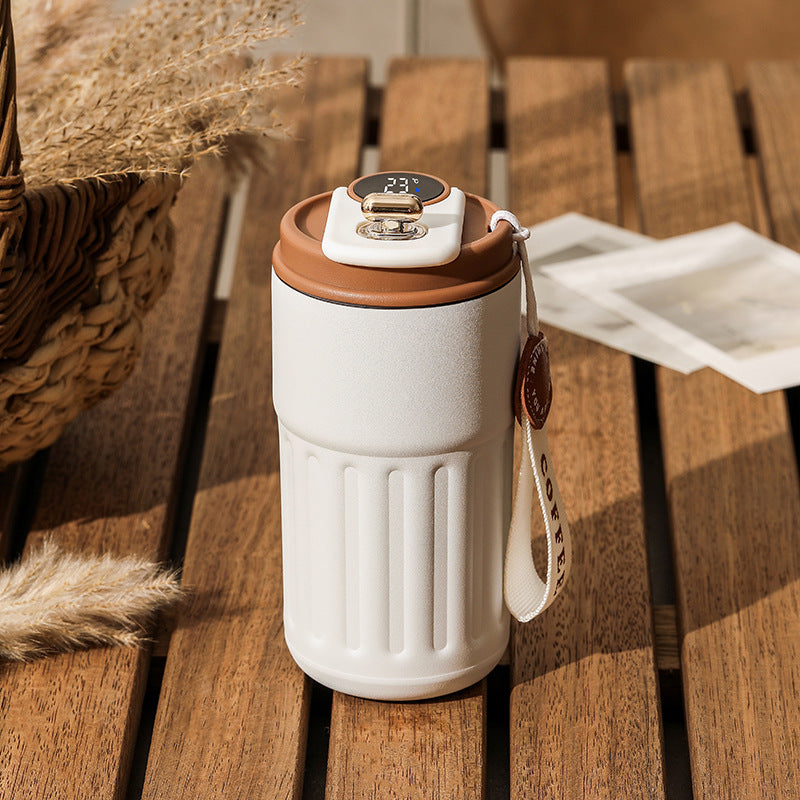 Smart Digital Thermal Bottle – 450ml Stainless Steel Insulated Coffee Mug with LED Temperature Display
