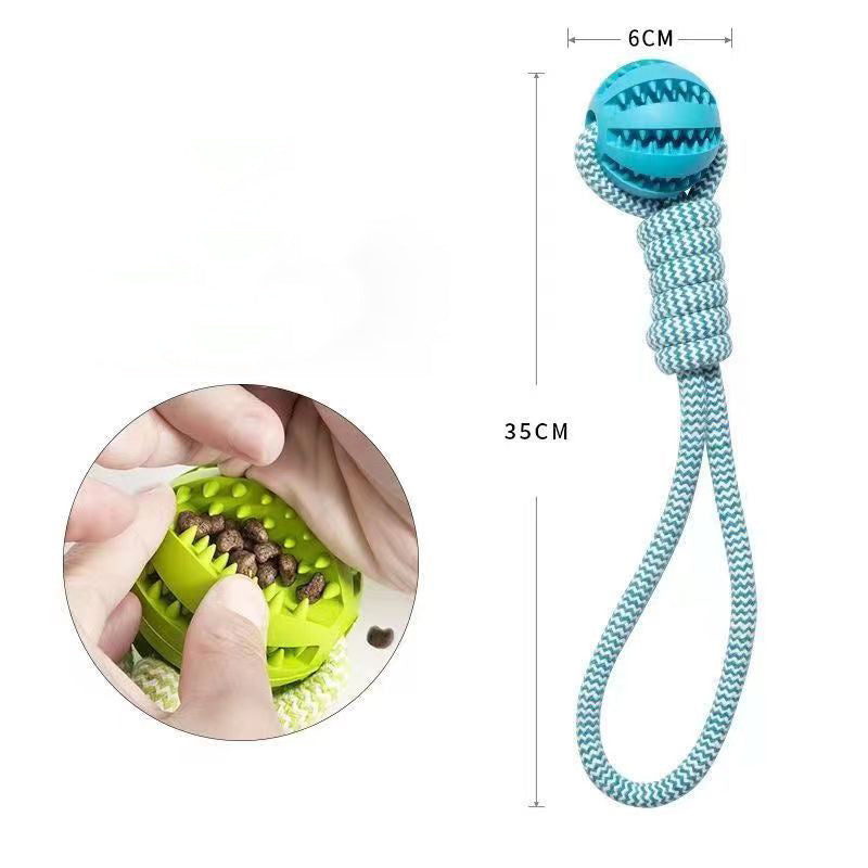 Dog Toy Treat Balls Interactive Hemp Rope Rubber Leaking Bal | Electronic Learning Toys