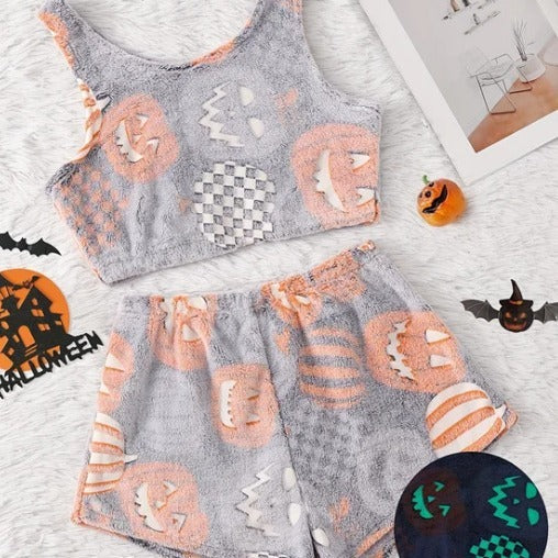 Women's Halloween Luminous Flannel Pajamas | Other