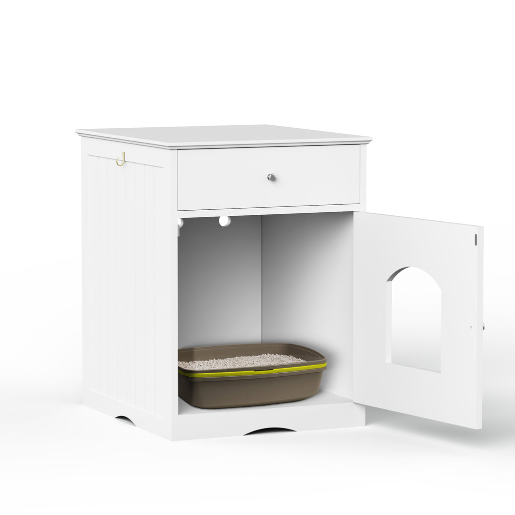Wooden Pet House Litter Box Fence With Drawers | Other