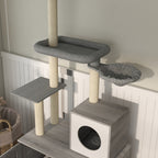 Pawhut Cat Tree With Litter Box Enclosure, 2 In 1 Floor To C | Other