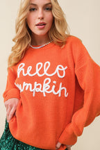 Women's Halloween Contrast Color Embroidery Crew Neck Pullov | Other